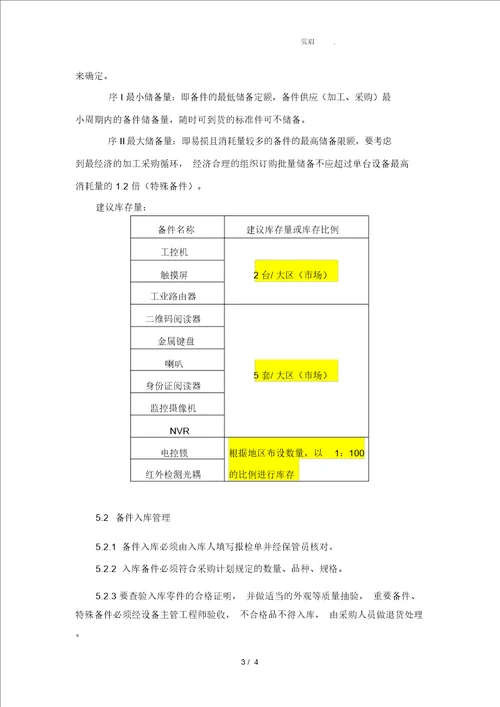 备品备件管理规定