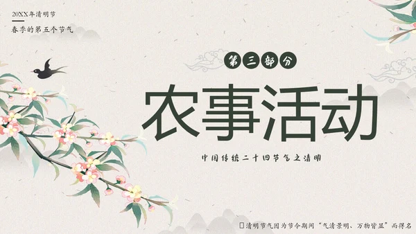 清明节知识清明节气清明扫墓清明习俗清明养生PPT