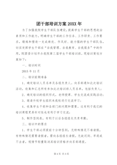 团干部培训方案某年.docx