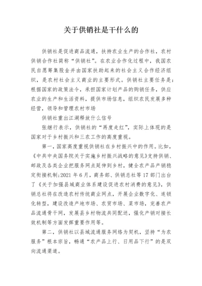 关于供销社是干什么的.docx