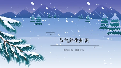 蓝色国潮风二十四节气科普介绍——大雪PPT模板