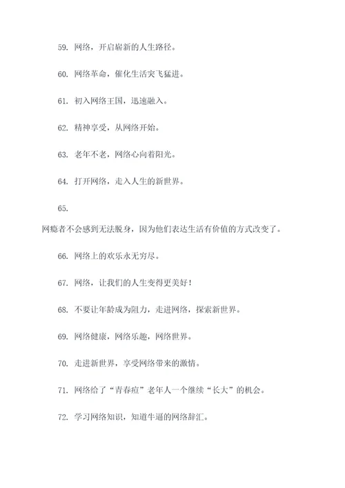 老年网络活动宣传标语