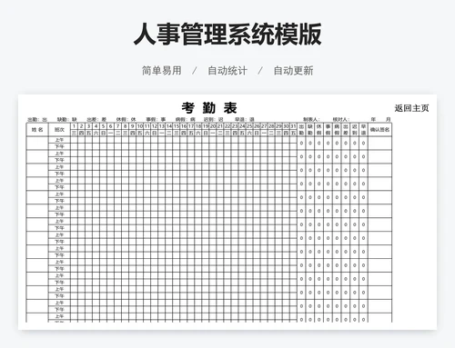 人事管理系统模版