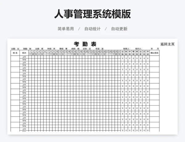 人事管理系统模版