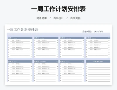 一周工作计划安排表