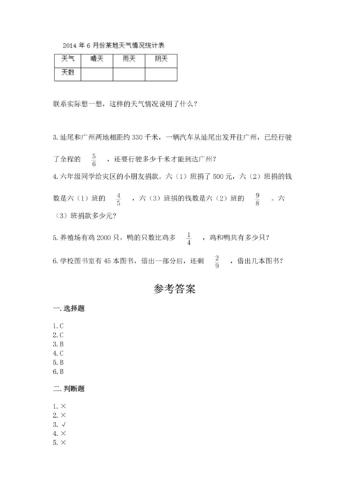 人教版六年级上册数学期中测试卷精品【精选题】.docx