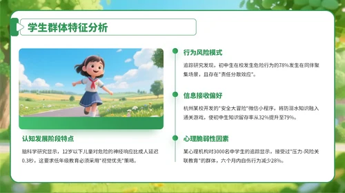 绿色卡通风学生安全教育宣传教育PPT