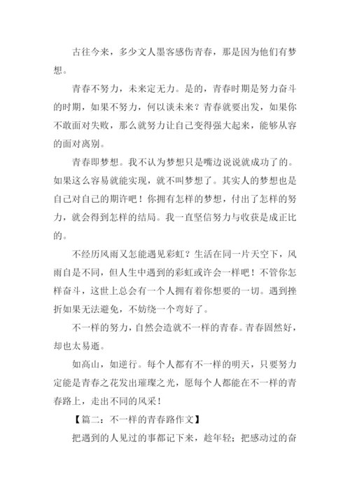 不一样的青春路作文.docx
