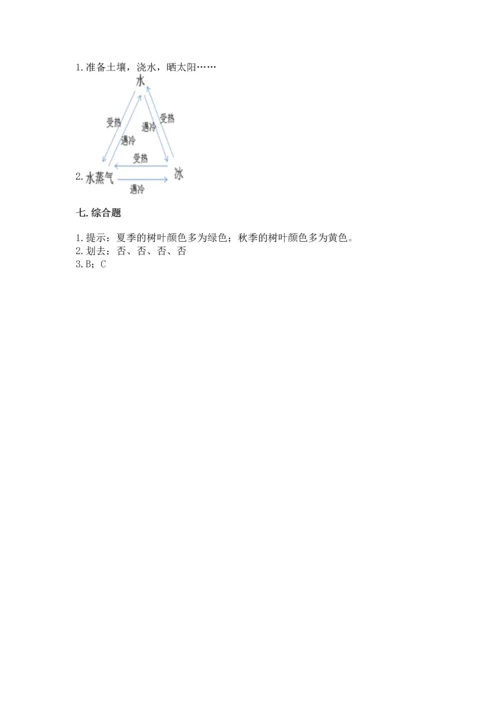 教科版科学一年级上册第一单元《植物》测试卷及完整答案【考点梳理】.docx