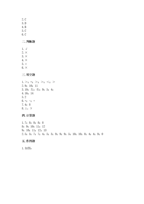 小学数学试卷一年级上册数学期末测试卷及完整答案（名校卷）