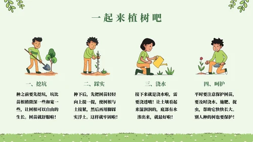 呵护成长校园植树节通用PPT模板