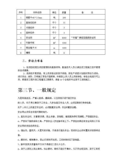 b碧海红树园外墙脚手架施工组织设计