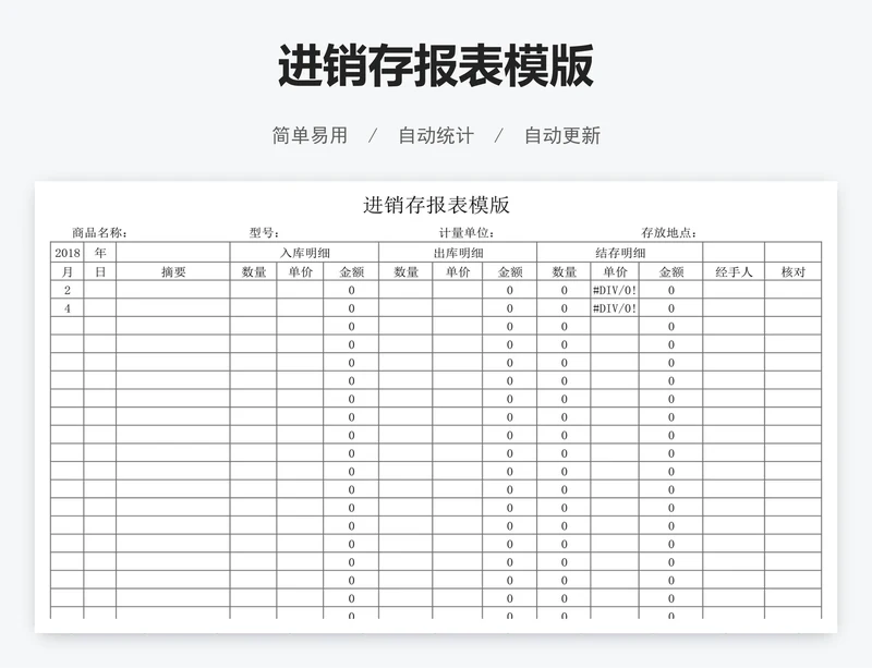 进销存报表模版