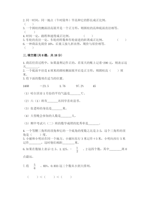 肥西县六年级下册数学期末测试卷（b卷）.docx