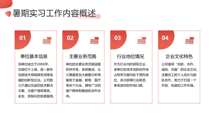 大学生暑期实习报告完整版内容参考模板PPT