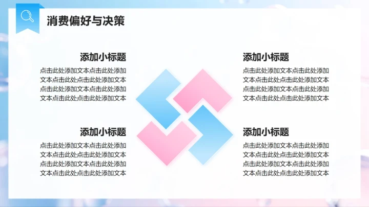 蓝粉色简约风医美医疗行业经济消费调研报告PPT模板