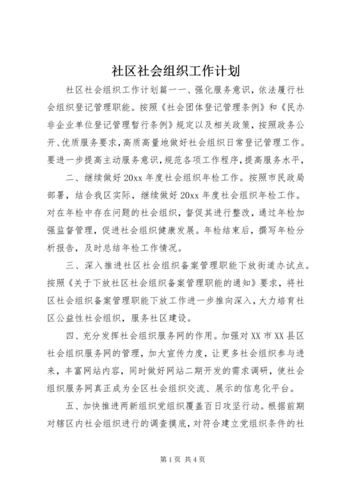 社区社会组织工作计划.docx