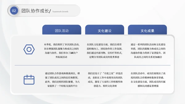 蓝色商务季度总结通用PPT模板
