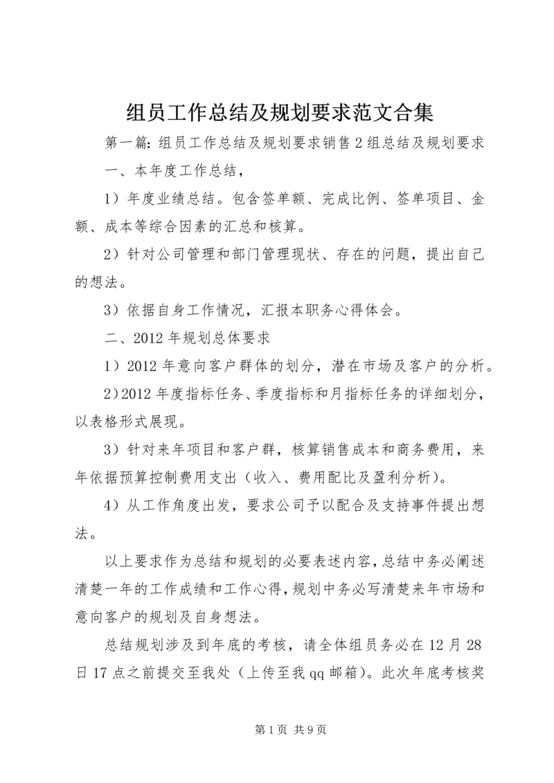 组员工作总结及规划要求范文合集.docx