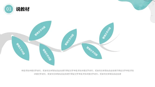 绿色清新简约流体形状曲线教师说课通用模版PPT