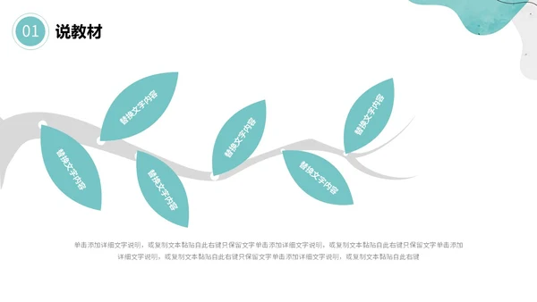 绿色清新简约流体形状曲线教师说课通用模版PPT