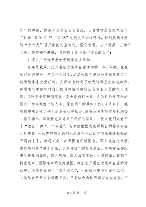 电力局安全保卫工作总结及计划 (3).docx