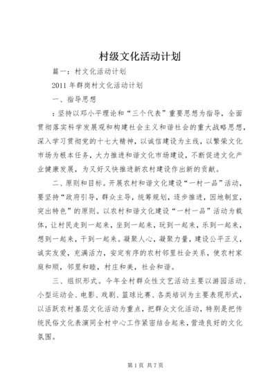 村级文化活动计划.docx