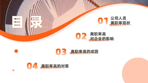 橙色扁平商务简约人力资源离职率规划管理公司培训PPT