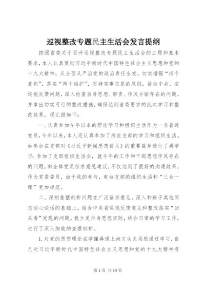 巡视整改专题民主生活会发言提纲.docx