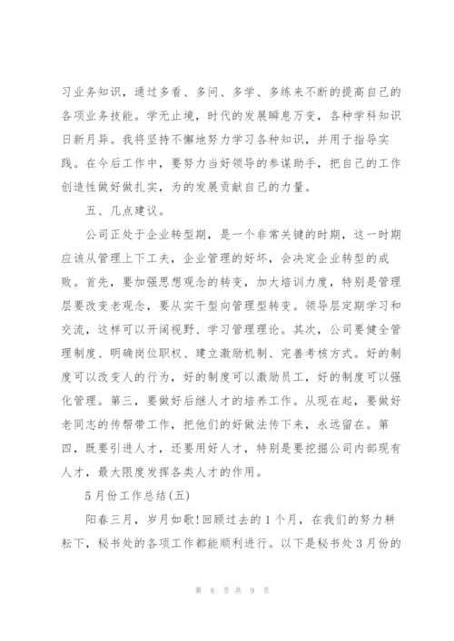 5月份工作总结范文.docx