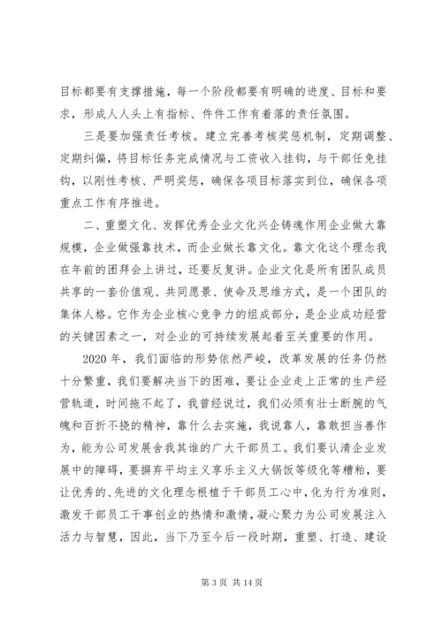 公司年终总结领导致辞稿.docx