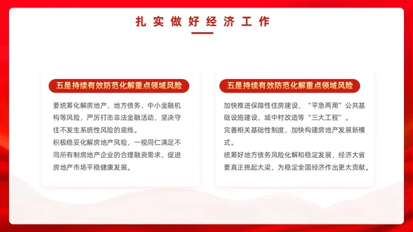 红色党政风中央经济工作会议PPT模板