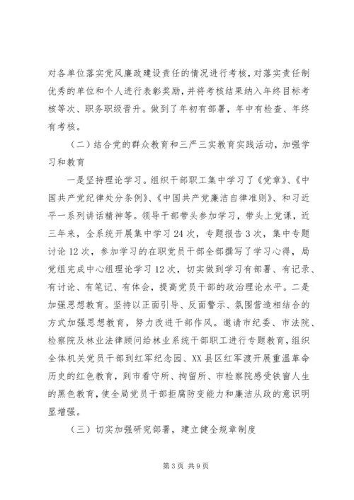 林业局党风廉政建设工作汇报 (2).docx
