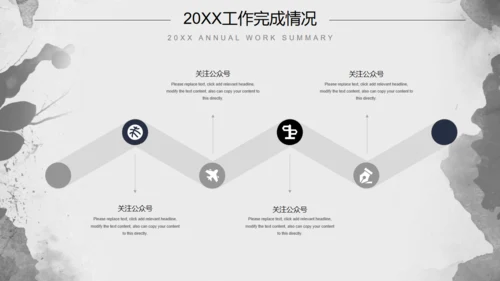 水彩墨迹素雅风工作总结报告通用PPT模板