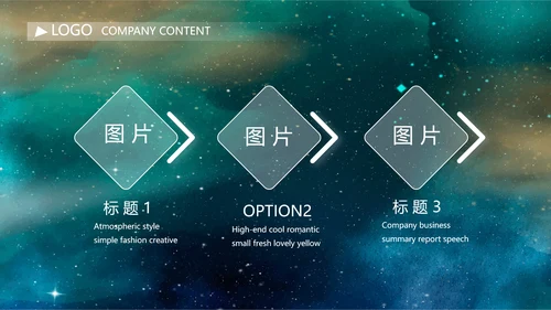 唯美星空商业计划书商务动态PPT模板