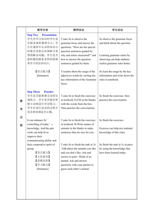 人教版英语七年级下册教案 Unit 5 Section A Grammar-3c