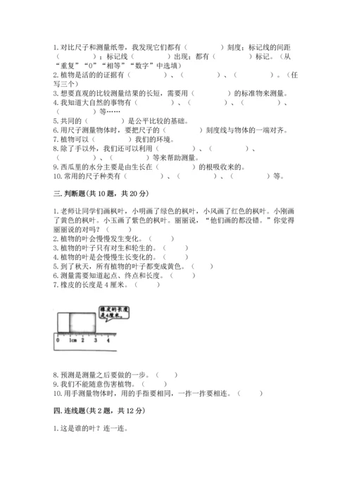 教科版一年级上册科学期末测试卷加解析答案.docx