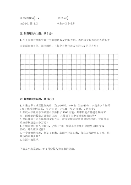 淮阴县六年级下册数学期末测试卷（历年真题）.docx
