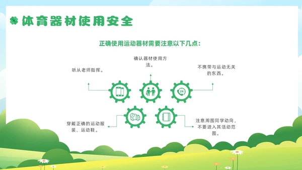绿色插画风小学生校园安全主题班会
