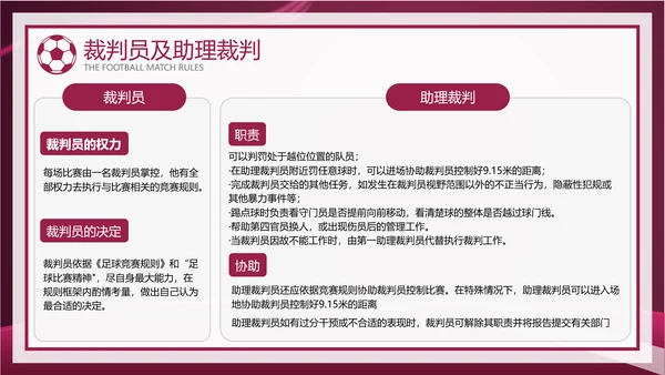 暗红简约风足球比赛规则讲解模板