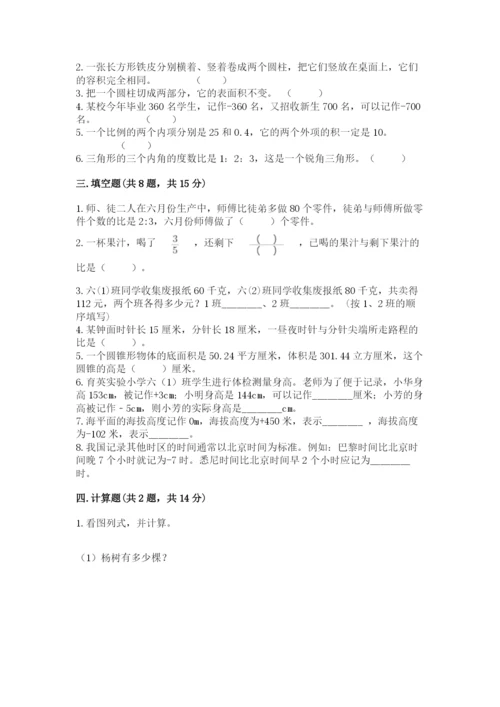 东丰县六年级下册数学期末测试卷及完整答案1套.docx