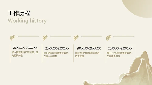 浅金色中国风总结竞聘晋升述职