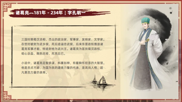 《三国演义》人物介绍通用PPT课件模板