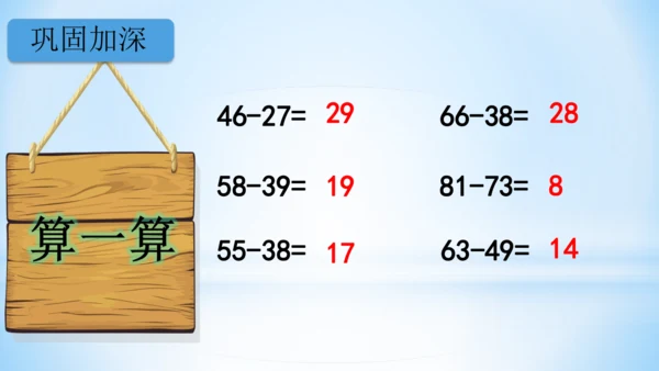 2.100以内的加法和减法（减法-退位减）课件（共21张PPT）-二年级上册数学人教版