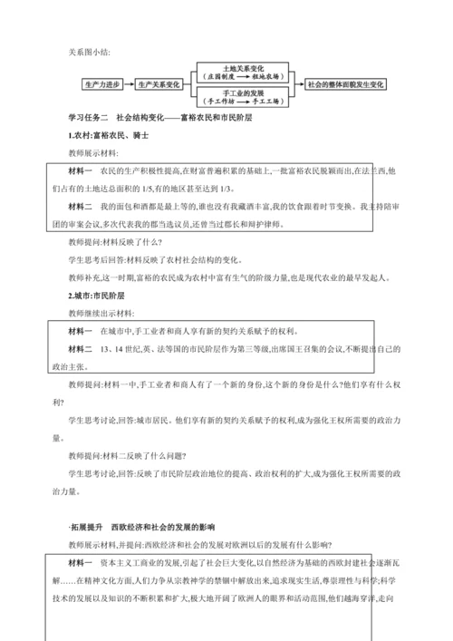 【2024秋统编九上历史精讲课堂（教案+素材）】第13课 西欧经济和社会的发展