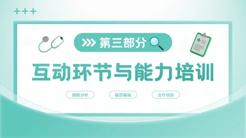 绿色3D风预防即治疗：医疗健康学术会议报告PPT模板