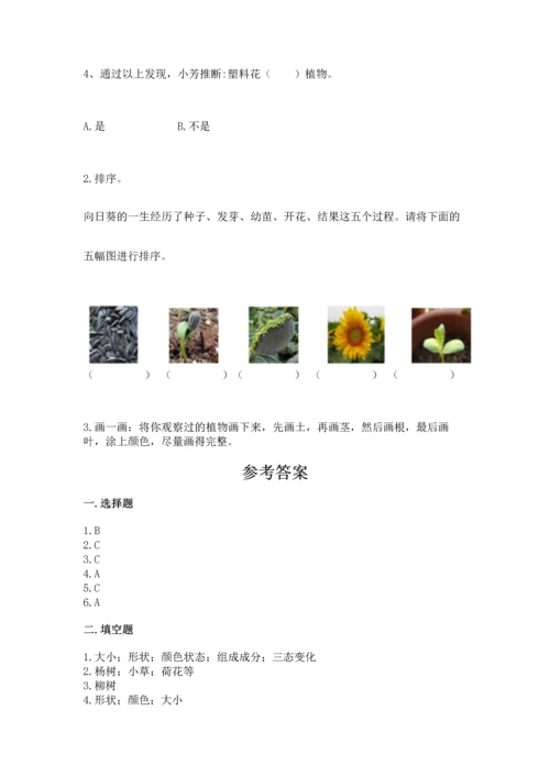 教科版科学一年级上册第一单元《植物》测试卷精选.docx