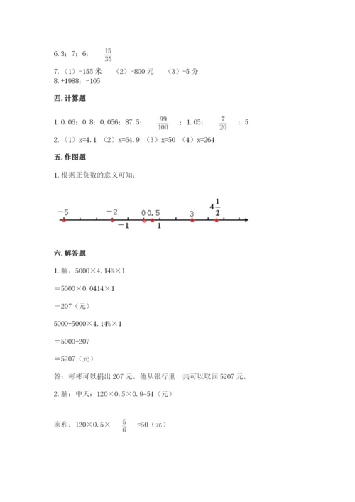 北师大版小学六年级下册数学期末检测试题附完整答案（名师系列）.docx