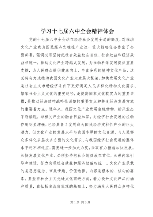 学习十七届六中全会精神体会.docx