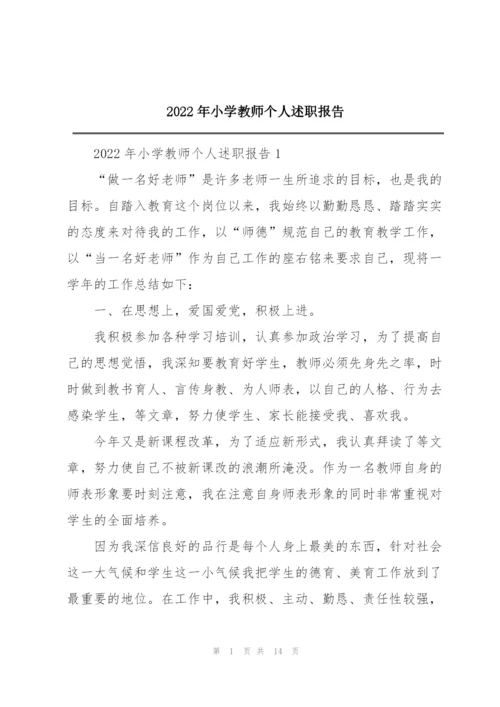 2022年小学教师个人述职报告.docx